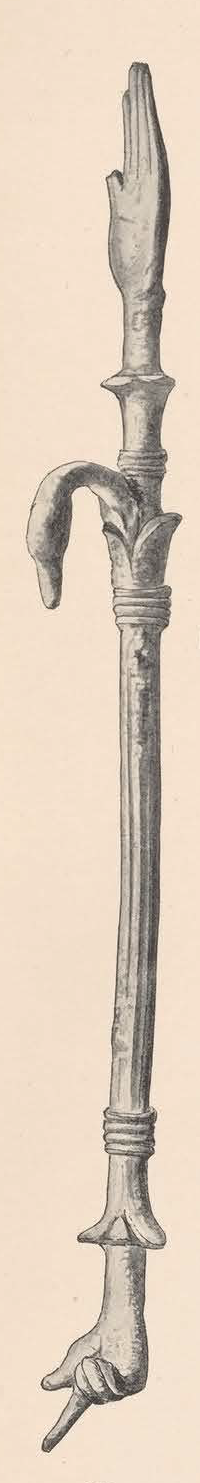 Image for: Egyptian implement with hand shaped finials